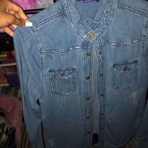 denim button up shirt